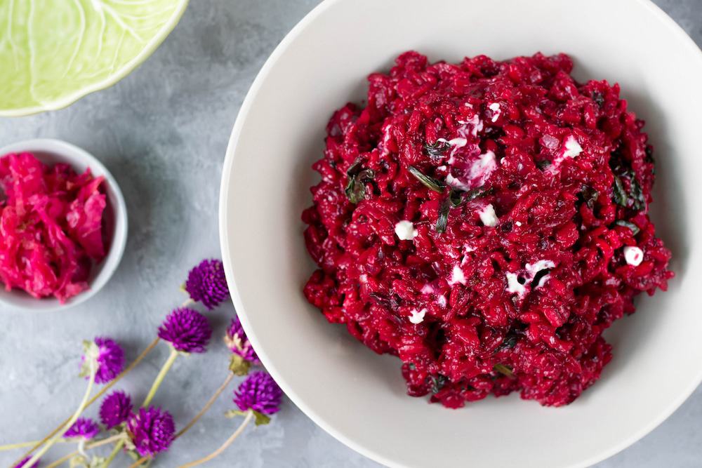 Beetroot and goats cheese risotto