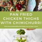 A pinterest poster showing the chimichurri marinated chicken