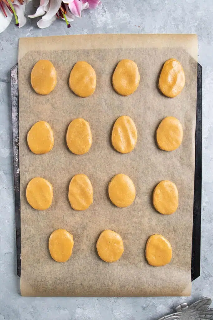 Peanut butter eggs shaping