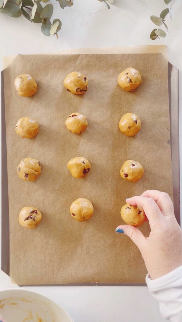 Rolling Cookie Dough into Balls