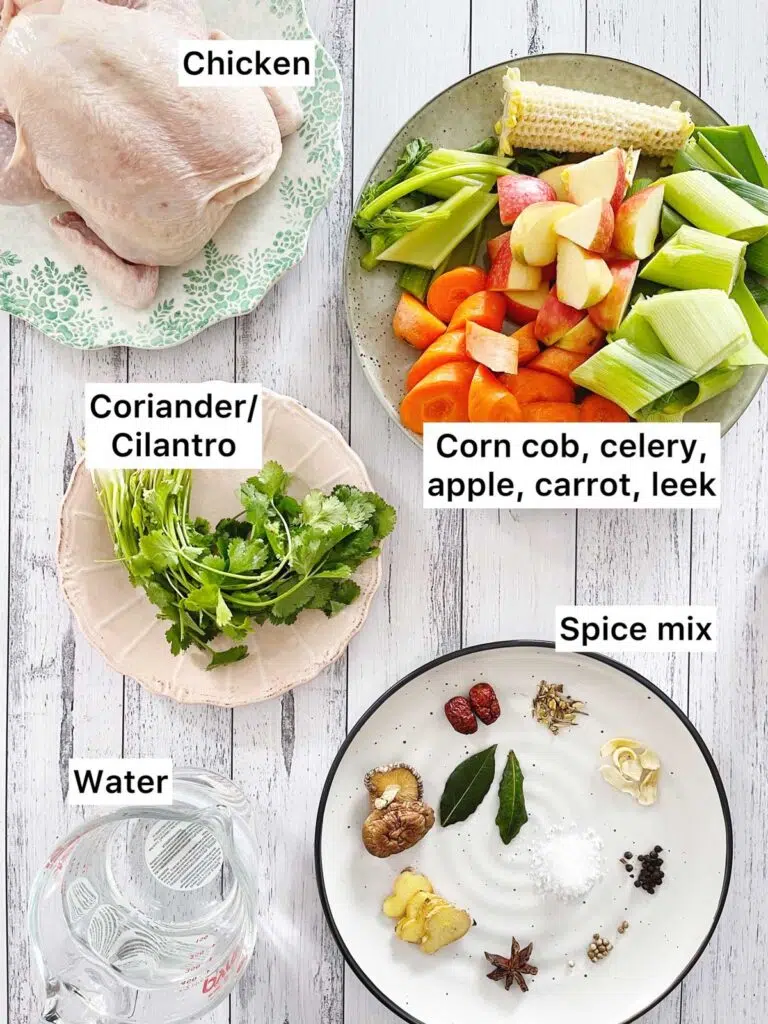 Chicken soup ingredients