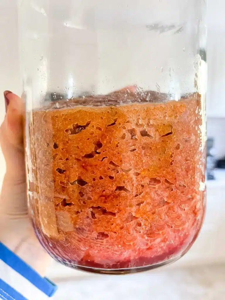 Fig puree fermented in a jar