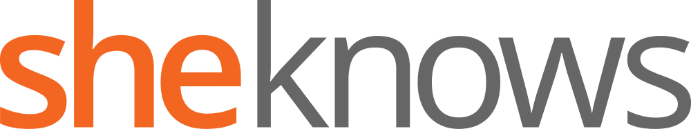 Orange and grey company logo with the words she knows.
