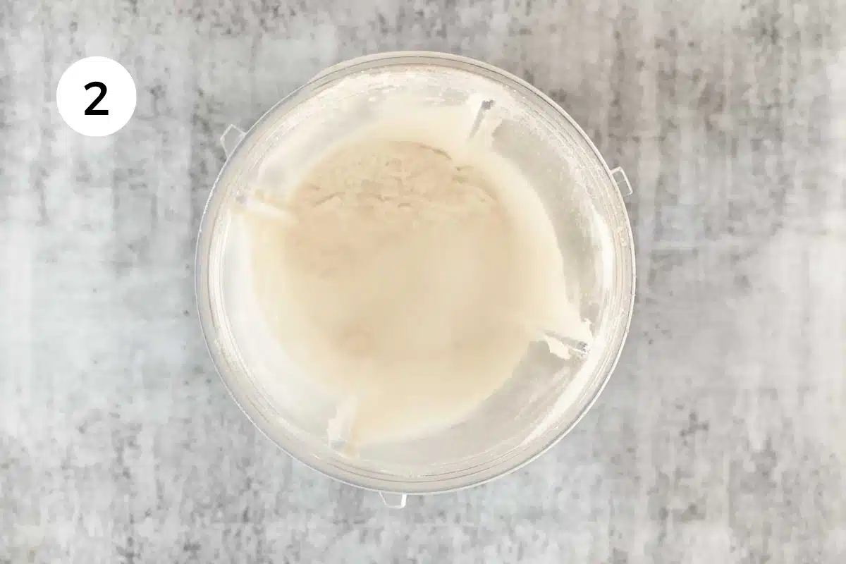 Raw caster sugar has been blended into a powder.