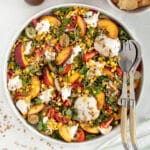 Burrata Peach Salad With Charred Corn